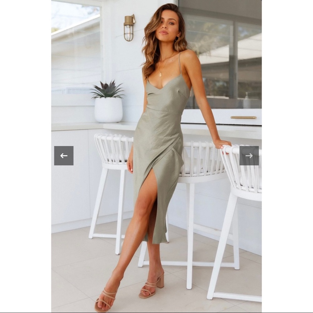 Hello Molly Crashing Prom Midi Dress Green